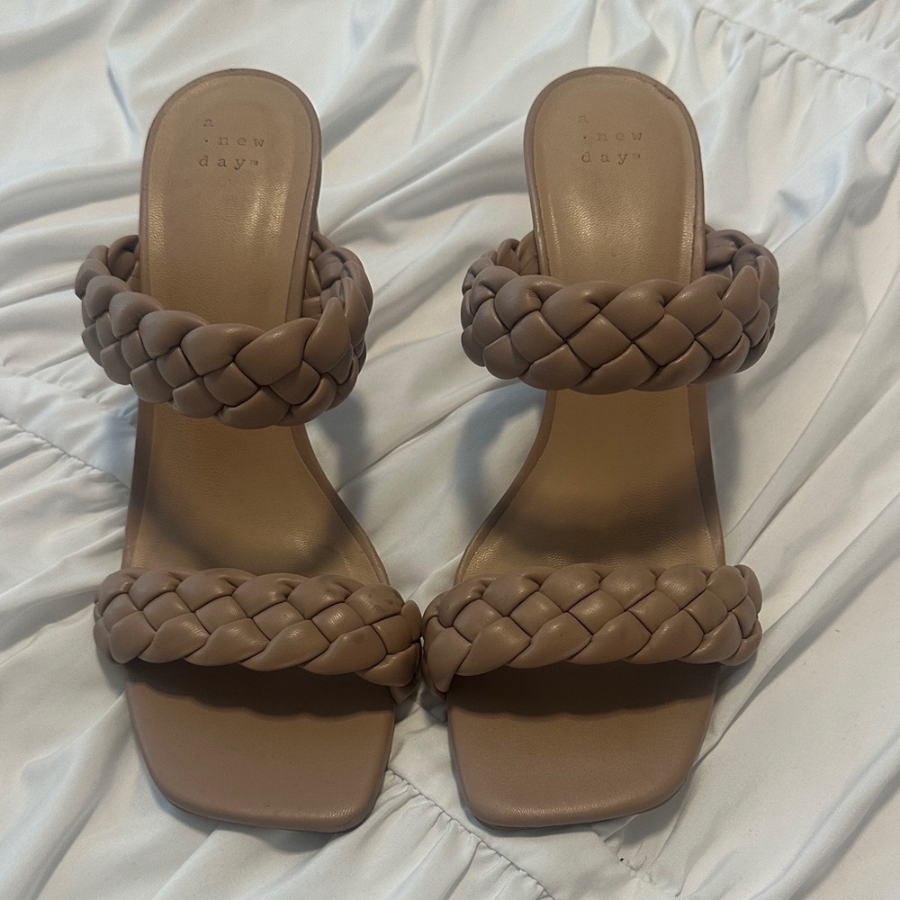 A New Day Women's Brown Braided Heels